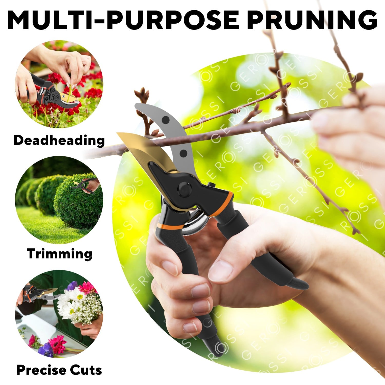Bypass Pruning Shears - Premium Garden Shears, Heavy Duty Hand Pruners -  Ideal Plant Scissors, Branch Cutter - Ergonomic Garden Tool for Effortless  Cuts