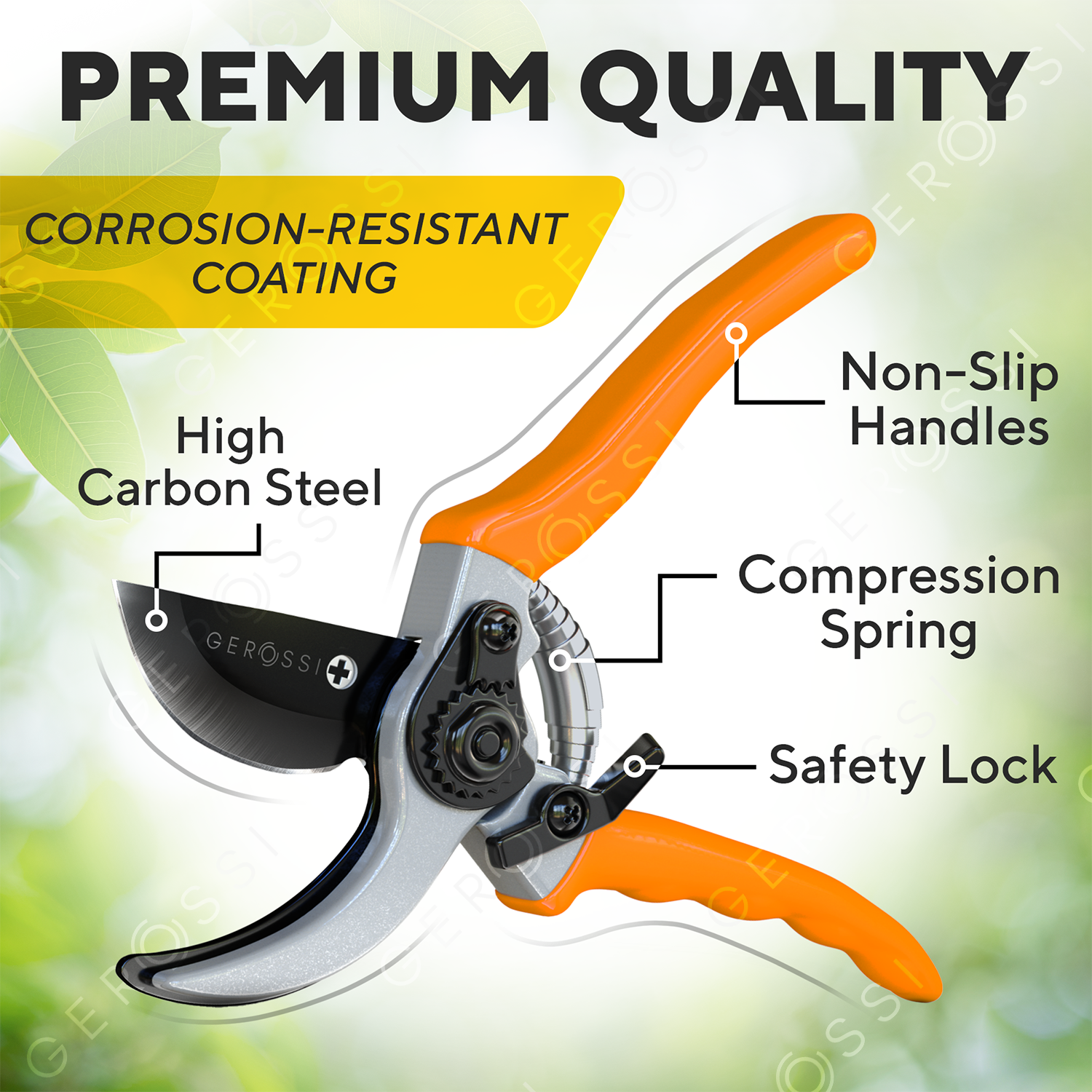 Shears Tree Trimmer Garden Shears With Ergonomic Grips For Garden Cutting,  Shaping, And Trimming(1pc, Orange)