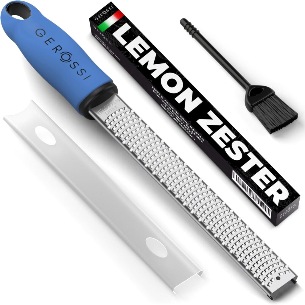 Premium Classic Series Zester & Grater – Professional Kitchen Zester (Blue)