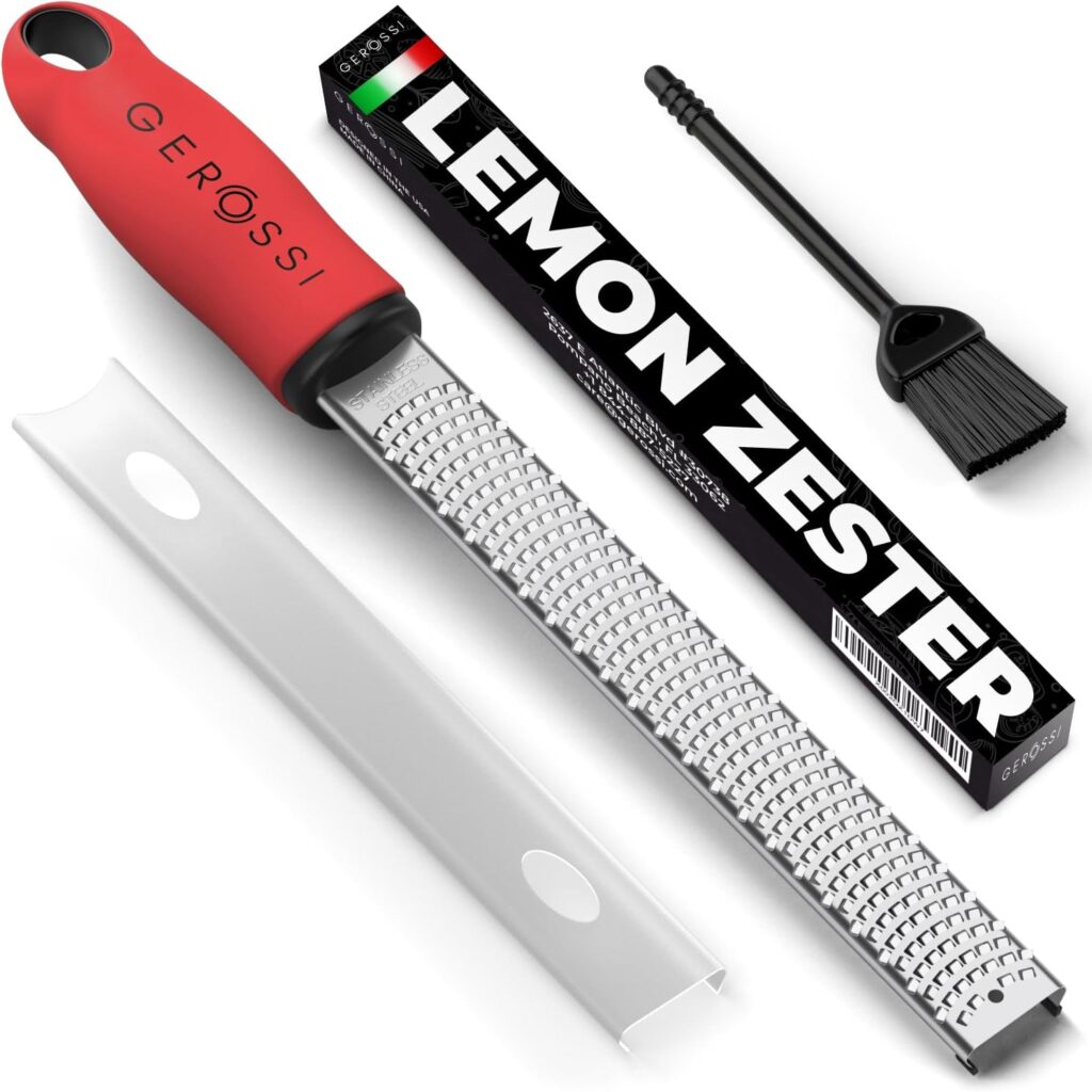 Premium Classic Series Zester & Grater – Professional Kitchen Zester (Red)